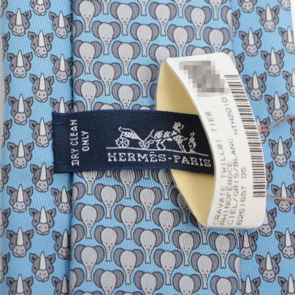 Hermès Cravate Twillbi Necktie Blue - Picture 3 of 4